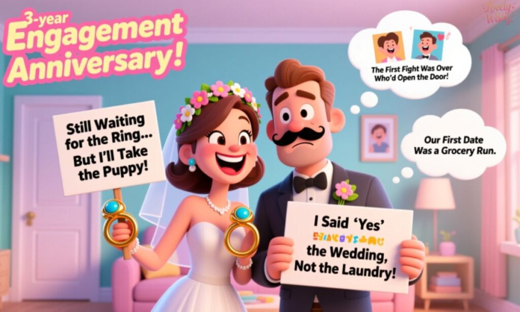 Funny 3-Year Engagement Anniversary Quotes for Husband