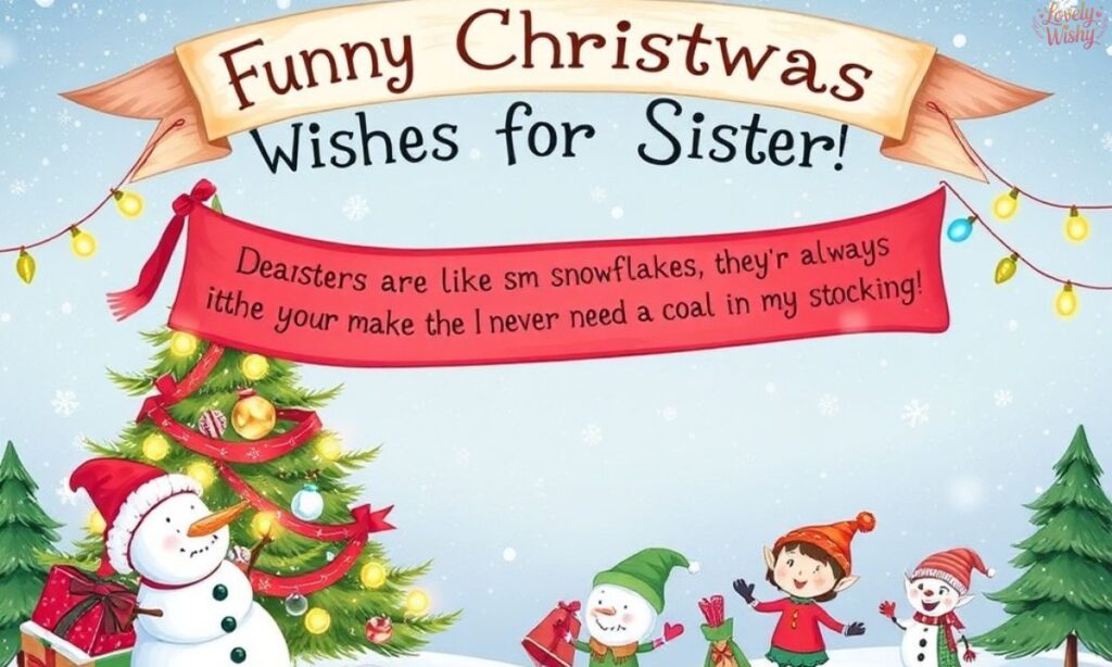 Funny Christmas Wishes for Sister