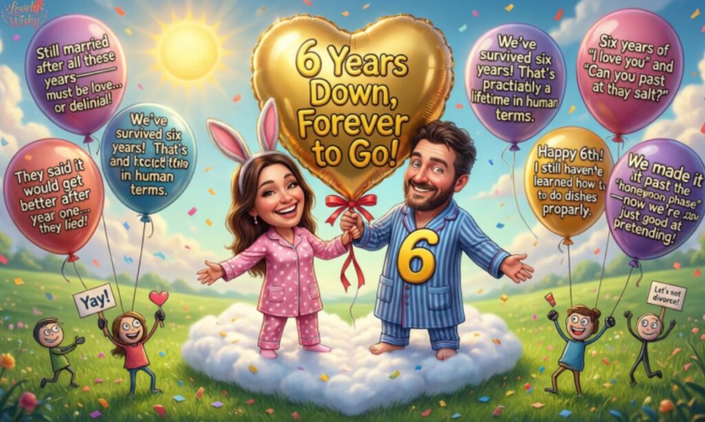 Funny 6th Anniversary Quotes for a Laugh