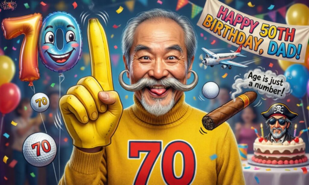 Funny 70th Birthday Wishes for Men