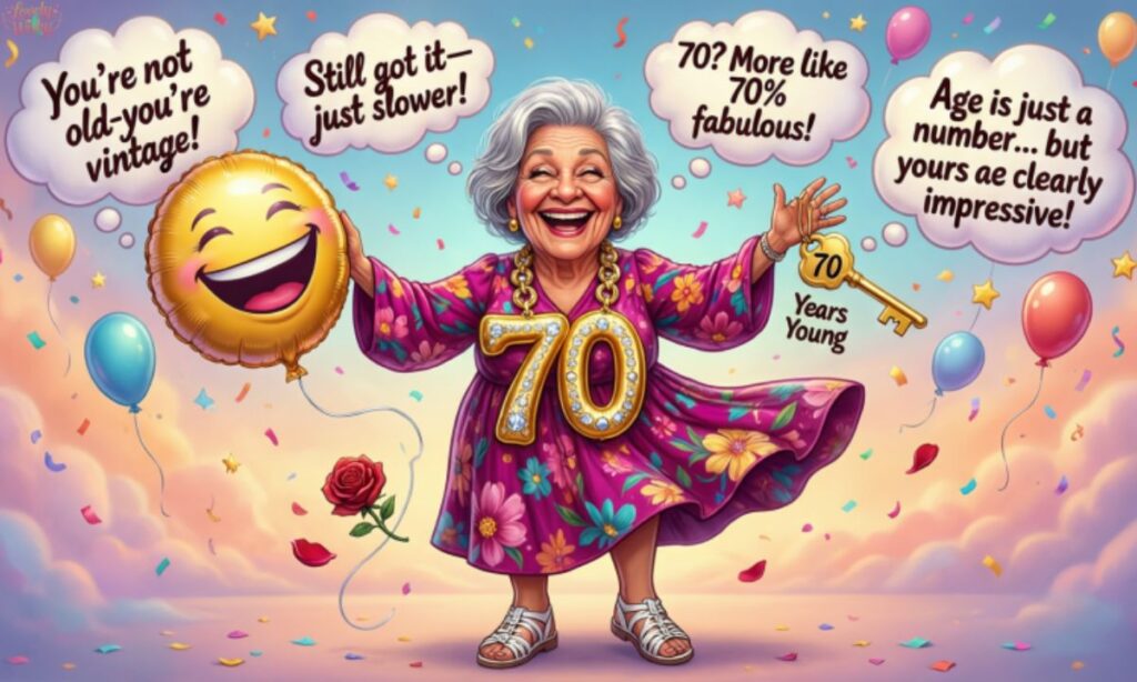 Funny 70th Birthday Wishes for Women