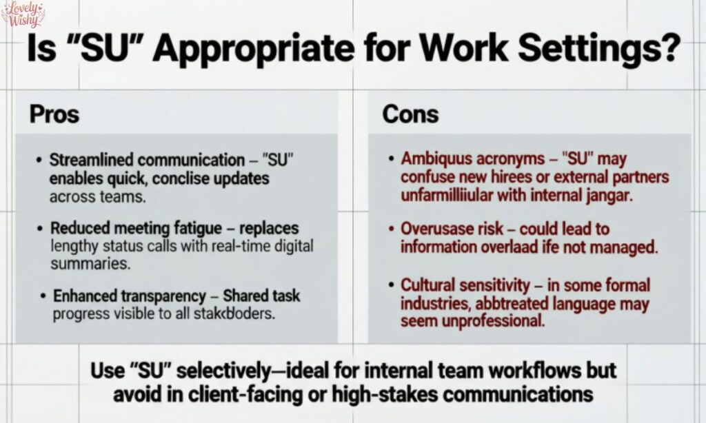 Is SU Appropriate for Work Settings