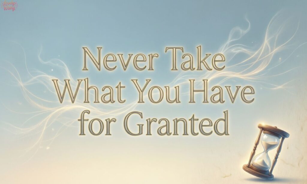 Never Take What You Have for Granted Quotes