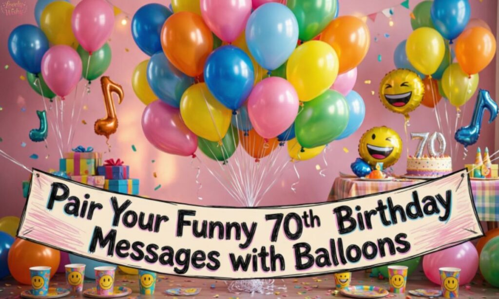 Pair Your Funny 70th Birthday Messages with Balloons