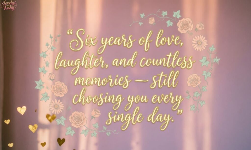 Romantic 6th Anniversary Quotes for Instagram Captions