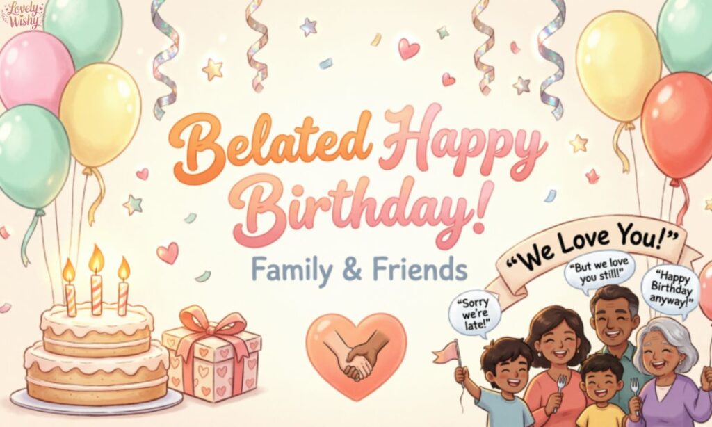 Belated happy birthday wishes for family and friends