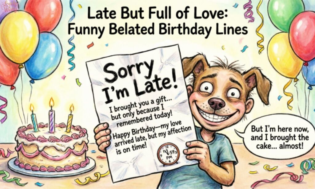 Late But Full of Love Funny Belated Birthday Lines