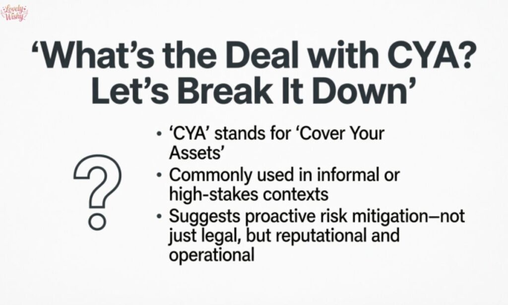 What's the Deal with CYA Let's Break It Down